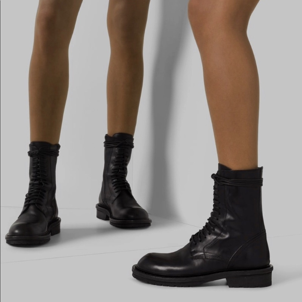 Ann Demeulemeester chocolate combat boots